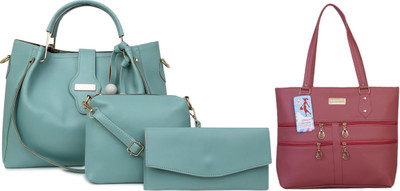 MSK Collection Women Green, Red Messenger Bag(Pack of: 4)