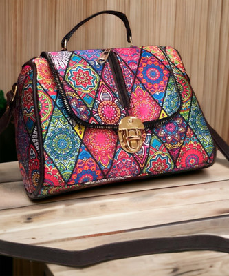 Crafto Women Multicolor Hand-held Bag