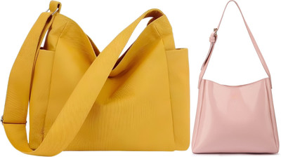 Trendycraft Women Yellow, Pink Shoulder Bag(Pack of: 2)