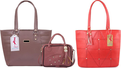 MSK Collection Women Multicolor, Red Messenger Bag(Pack of: 2)
