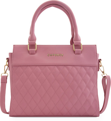 Caprese Pink Satchel Myra Medium Satchel Bag for Women with Adjustable & Detachable Strap (Pink)
