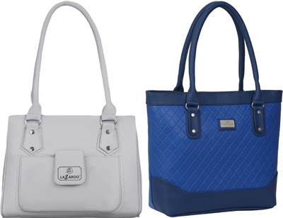Lazzaroo Women Grey, Blue Shoulder Bag(Pack of: 2)