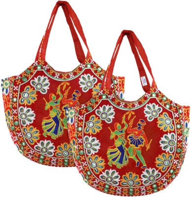 Heart Home Women Red Tote(Pack of: 2)