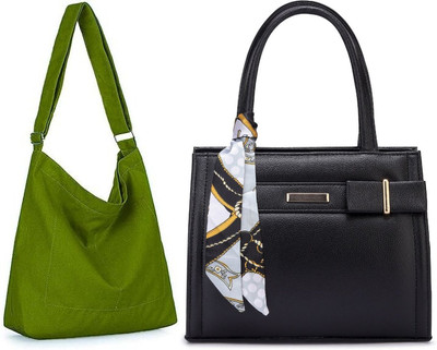 Trendycraft Women Green, Black Sling Bag(Pack of: 2)