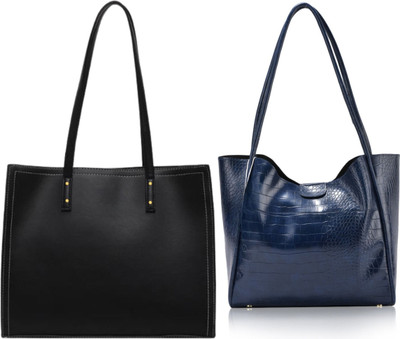 Trendycraft Women Blue, Black Shoulder Bag(Pack of: 2)