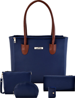 LaFille Women Blue Hand-held Bag(Pack of: 5)