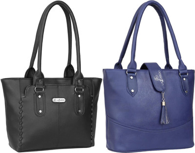 Lazzaroo Women Black, Blue Shoulder Bag(Pack of: 2)