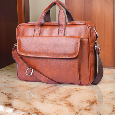 Shivra Men & Women Tan Messenger Bag