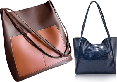 Trendycraft Women Brown, Blue Shoulder Bag(Pack of: 2)