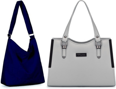 Trendycraft Women Blue, Grey Shoulder Bag(Pack of: 2)