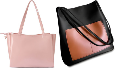 Trendycraft Women Pink, Black Shoulder Bag(Pack of: 2)
