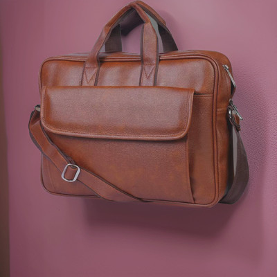 house of common Men & Women Tan Messenger Bag