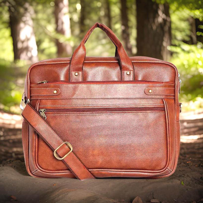 house of common Men & Women Tan Messenger Bag
