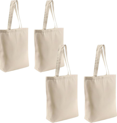 prageet Women White Tote(Pack of: 4)