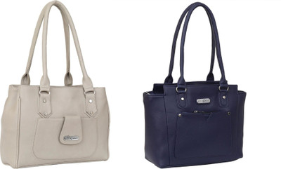 Lazzaroo Women White, Blue Shoulder Bag(Pack of: 2)