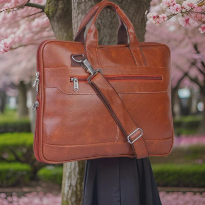Shivra Men & Women Tan Messenger Bag