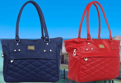 house of common Women Blue, Red Handbag(Pack of: 2)