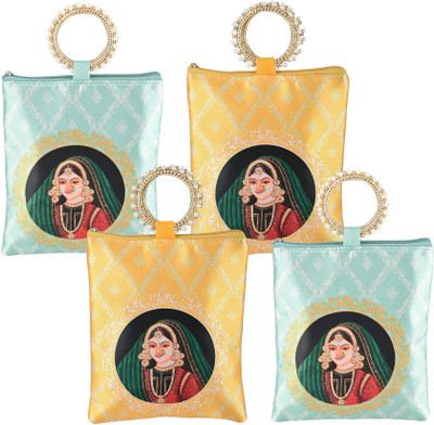 KUBER INDUSTRIES Women Green, Yellow Handbag(Pack of: 4)