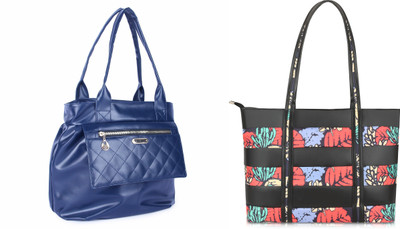 M R ALKA Women Black, Blue Handbag(Pack of: 2)