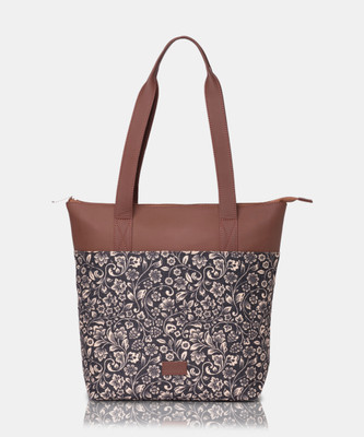ZOUK Women Black, White Tote