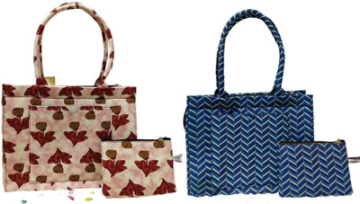 CRAFTWELL Women Multicolor Tote(Pack of: 2)