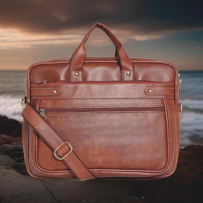 Shivra Men & Women Tan Messenger Bag