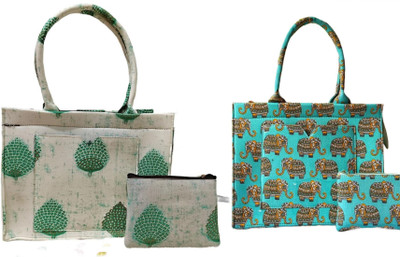 CRAFTWELL Women Multicolor Tote(Pack of: 2)