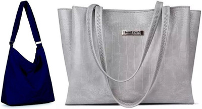 Trendycraft Women Grey, Blue Shoulder Bag(Pack of: 2)