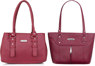 Lazzaroo Women Red, Maroon Shoulder Bag(Pack of: 2)