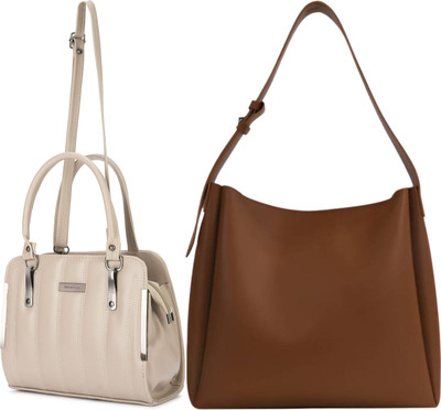 Trendycraft Women Multicolor, Tan Satchel(Pack of: 2)
