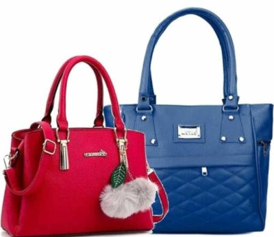 ARK FASHION Women Red, Blue Handbag(Pack of: 2)