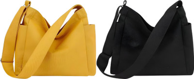 Trendycraft Women Yellow, Black Shoulder Bag(Pack of: 2)