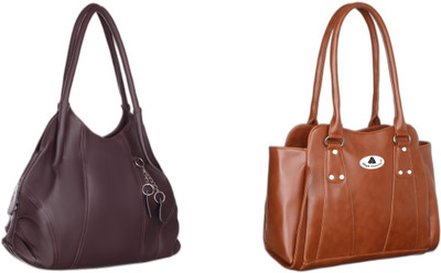 High Gravity Women Tan, Tan Shoulder Bag(Pack of: 2)