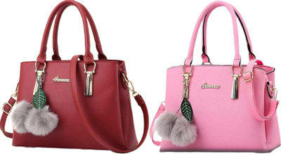 Reprox Women Maroon, Pink Messenger Bag(Pack of: 2)