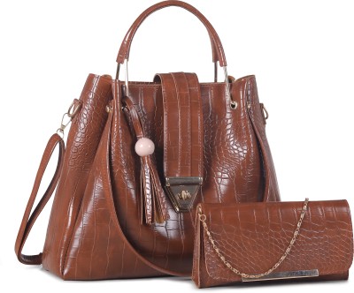 Fortify Craft Women Brown Hand-held Bag(Pack of: 2)