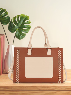 Romofy Women Tan Tote