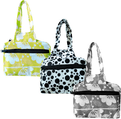 Feather Green Women Multicolor Hand-held Bag(Pack of: 3)