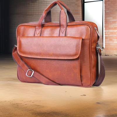 Shivra Men & Women Tan Messenger Bag
