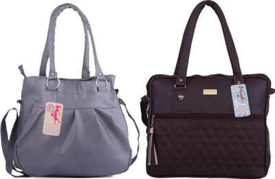 MSK Collection Women Grey, Brown Messenger Bag(Pack of: 2)