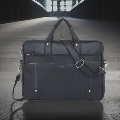 Shivra Men & Women Black Messenger Bag