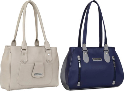 Lazzaroo Women White, Blue Shoulder Bag(Pack of: 2)
