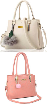 khatushyam collection Women White, Multicolor Hobo(Pack of: 2)