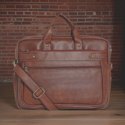 Shivra Men & Women Tan Messenger Bag