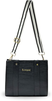 Konquer Women Black Sling Bag