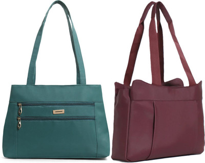 Reprox Women Green, Maroon Messenger Bag(Pack of: 2)