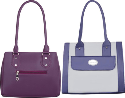 Lazzaroo Women Purple, Grey Shoulder Bag(Pack of: 2)