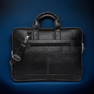 JairaJ Unisex Synthetic Leather Laptop Shoulder Messenger Bag men women Waterproof Messenger Bag(Black, 204 L)