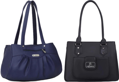 Lazzaroo Women Blue, Black Shoulder Bag(Pack of: 2)