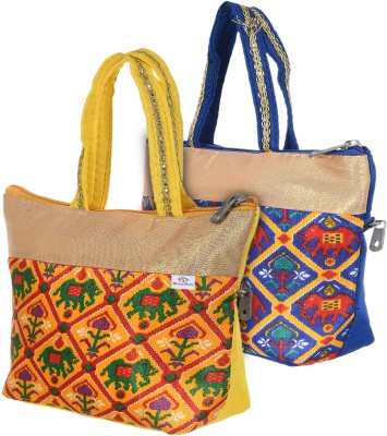 Heart Home Women Blue, Yellow Handbag(Pack of: 2)