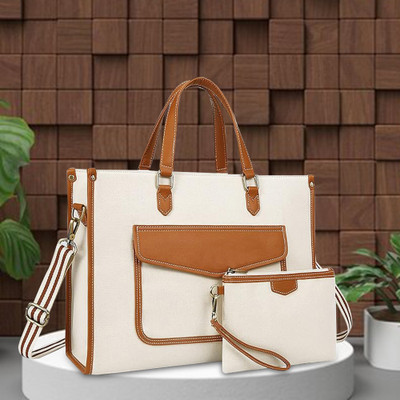 Womanix Women Beige Handbag(Pack of: 2)